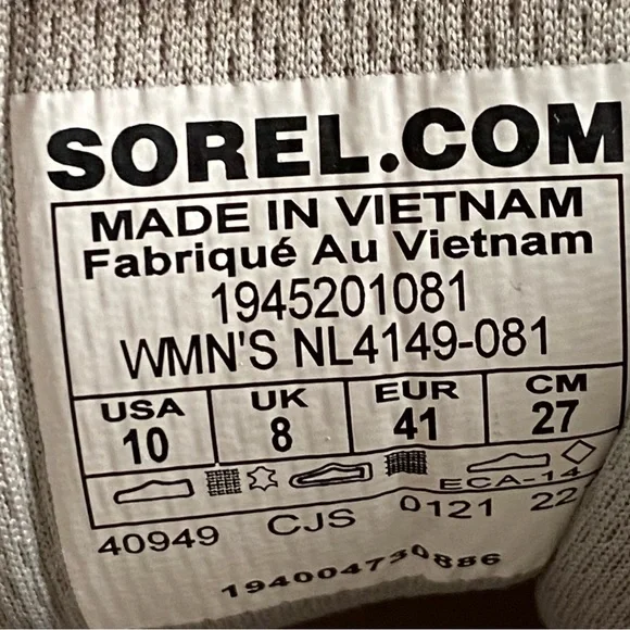 SOREL Womens Kinetic Grey sneaker shoes size 10 - Picture 7 of 8